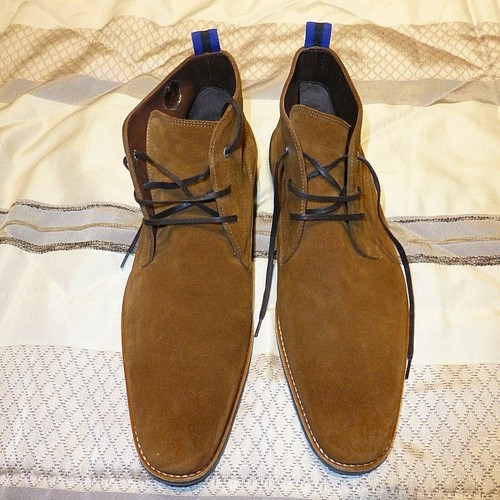Floris Van Bommel Superior Shoes Dark Brown Suede Lea… - Gem