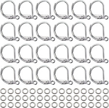 100Pcs Stainless Steel Leverback Earring Hooks 10X15Mm Hypoallergenic French Ear