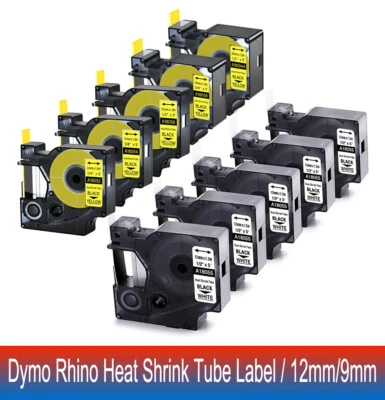 LW 18053 18055 18054 18056 Heat Shrink Tube Label 9mm/12mm for DYMO Rhino 4200 6000