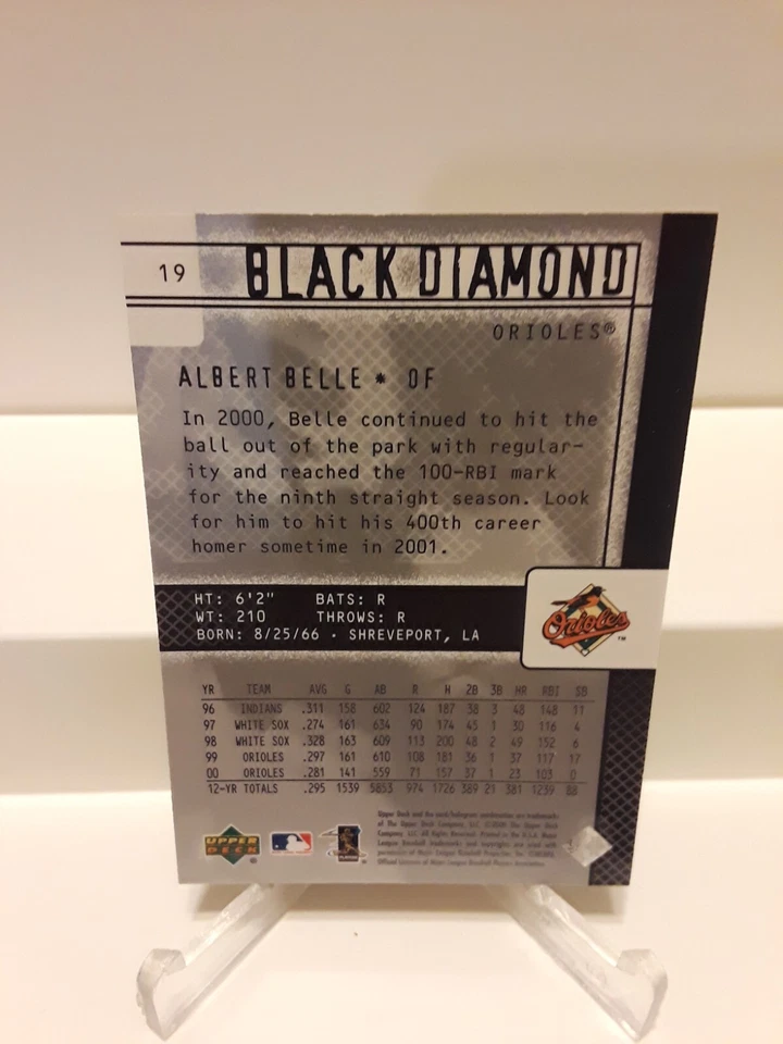 00 UD Black Diamond Rookie Edition Gold Albert Belle Baltimore Orioles # 19 - Image 2 of 2