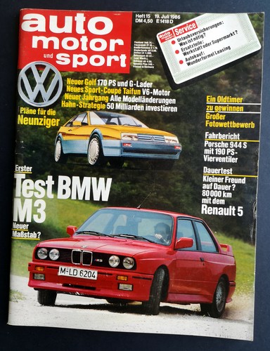 auto motor und sport Heft 15, 19. Juli 1986, 172 Seiten, gebraucht!