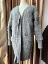 Angora Jumper Chunky Cardigan Blended Fluffy Fuzzy Super Soft Women Knit