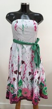 EUCALYPTUS Brand New Cotton Floral Strapless Summer Party Tea Dress UK Size 10