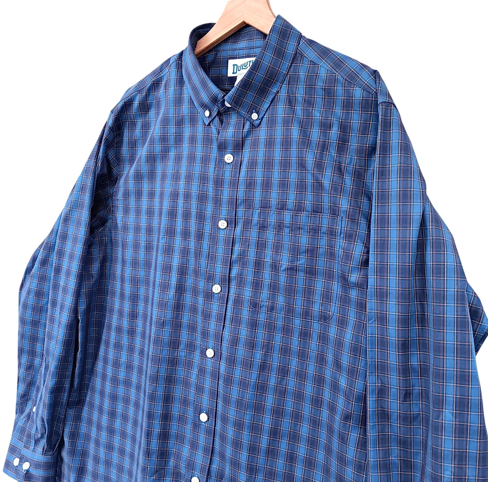 Duluth Trading Co Shirt Mens LT Large Tall Blue Plaid Button Down Long Sleeve 48 - Image 4 of 4
