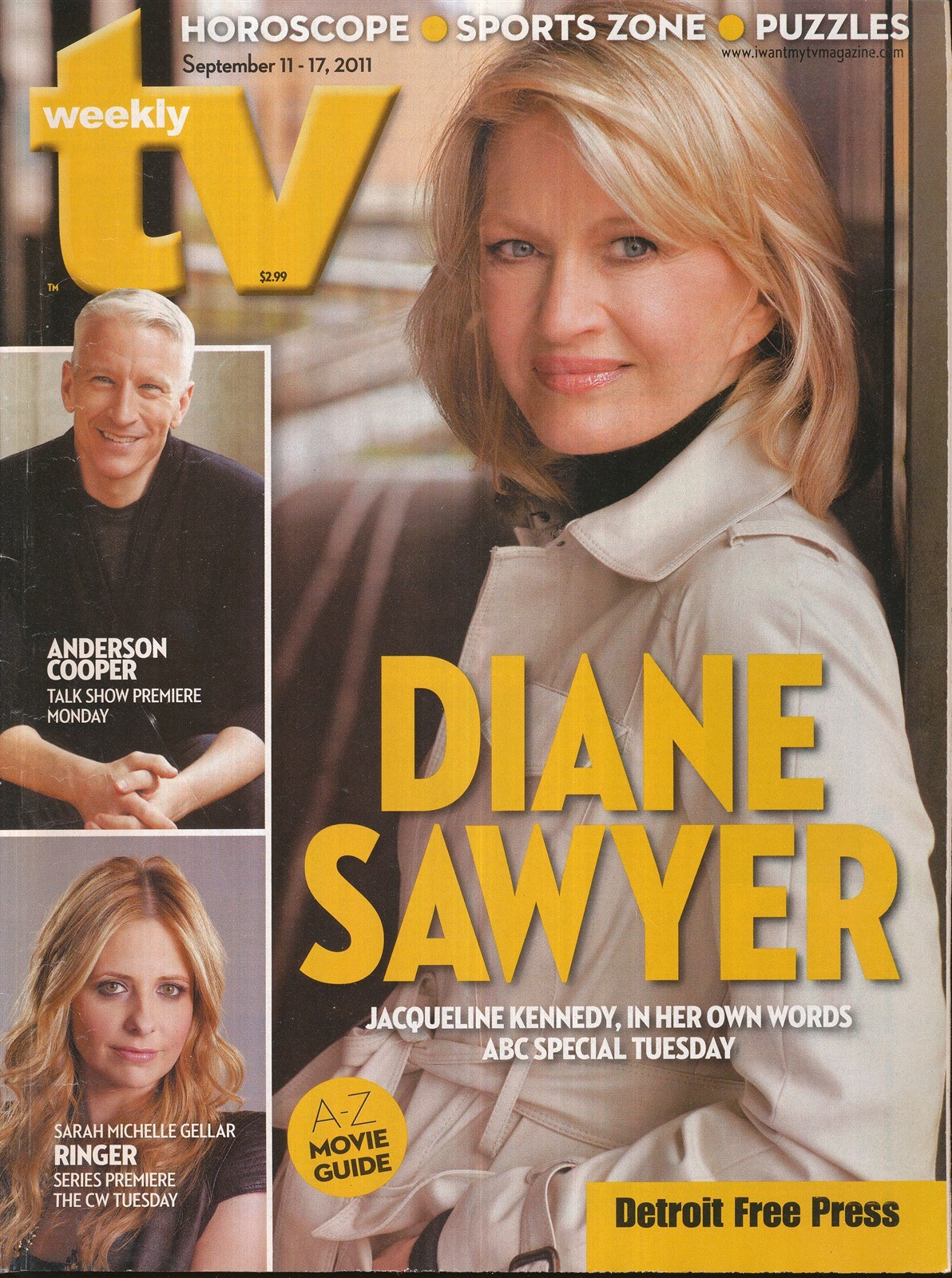 TV WEEKLY 2011 SEPT. 11-17 DIANE SAWYER (FAIR/GOOD CONDITION) | eBay