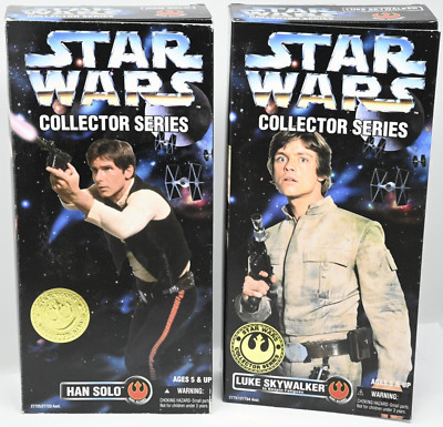 Star Wars 1996 Collector Series Luke Bespin and Han Solo 12  Figures Bundle New