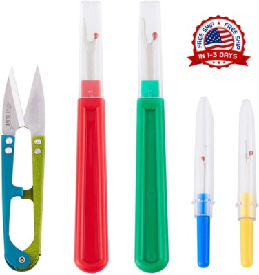 5 Pieces Colorful Seam Ripper Assortment Thread Remover Kit 2 Big and 2 Small US