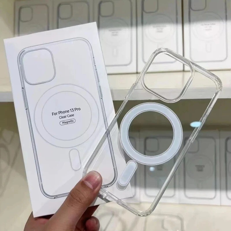 Magnetic Crystal Clear Case for iPhone 13 12 11 14 15 16 Pro