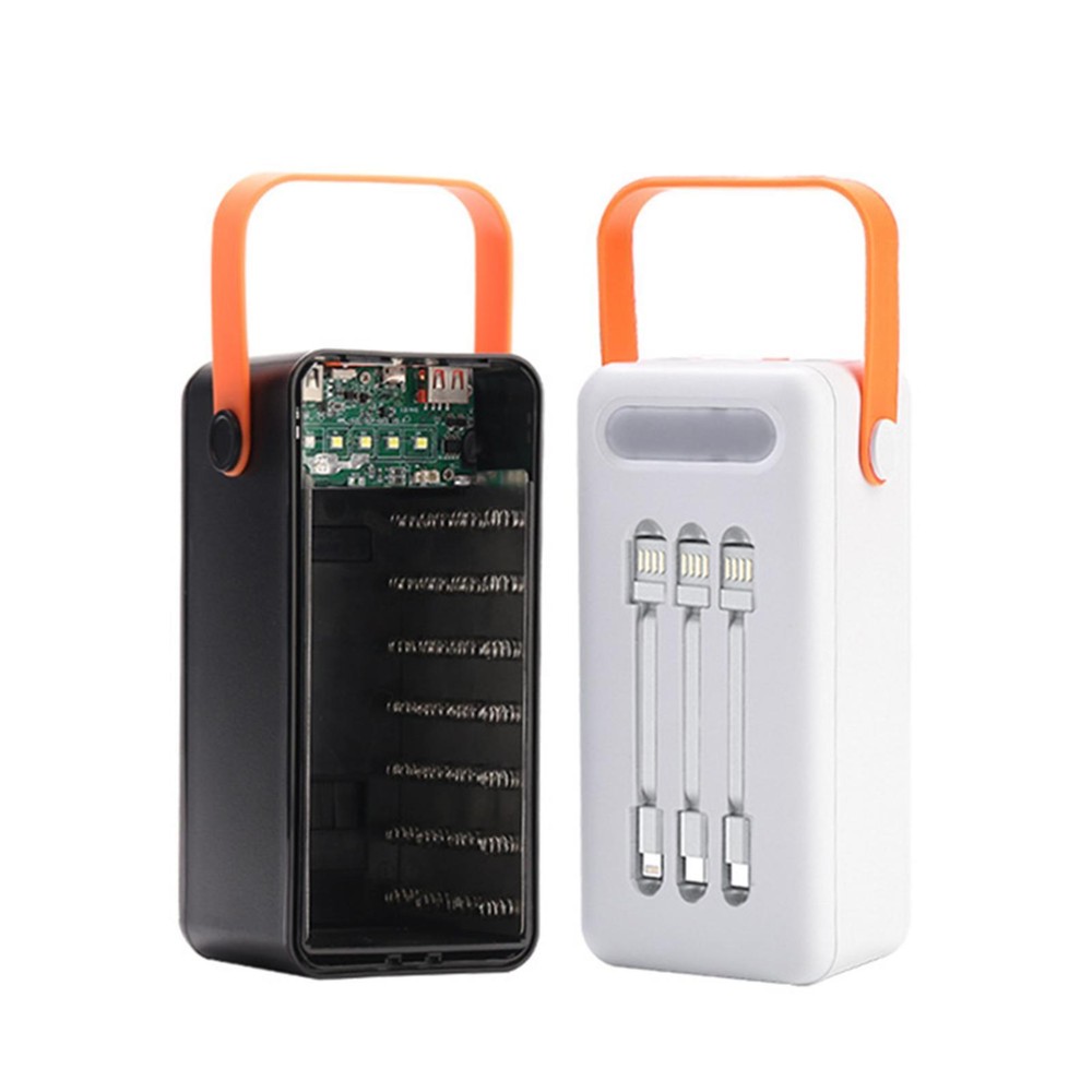18650 Power Bank Case with LED Flashlight - No Soldering Needed  