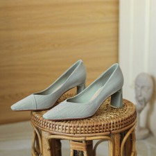 Women Elegant Satin Square Toe High Heels Pumps Shoes Buiness Work Shoes