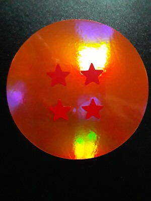4 Four Star Dragon Orb Holo Foil Sticker Vinyl Decal Car Windows Waterproof!