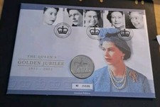 2002 Royal Mint & Mail &pound;5 Coin Cover - The Queen's Golden Jubilee PNC