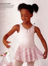NWT Pink Embroidered Tank Ballet dress 2 Layer skirt Pinch front Dance Class