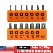 14pcs Torx Hex Bit Set Security Tamper Proof Torq Star Resistant S2 Steel T5-T40