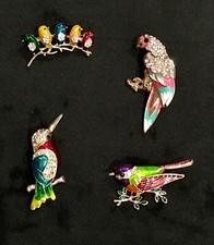 Neu Broschen VÖGEL schön bunt Vintage Stil ...