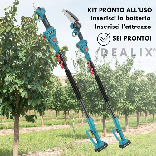 Kit potatura a batteria , Asta 3m , forbici , motosega ,2 batterie - Foto 3 di 11