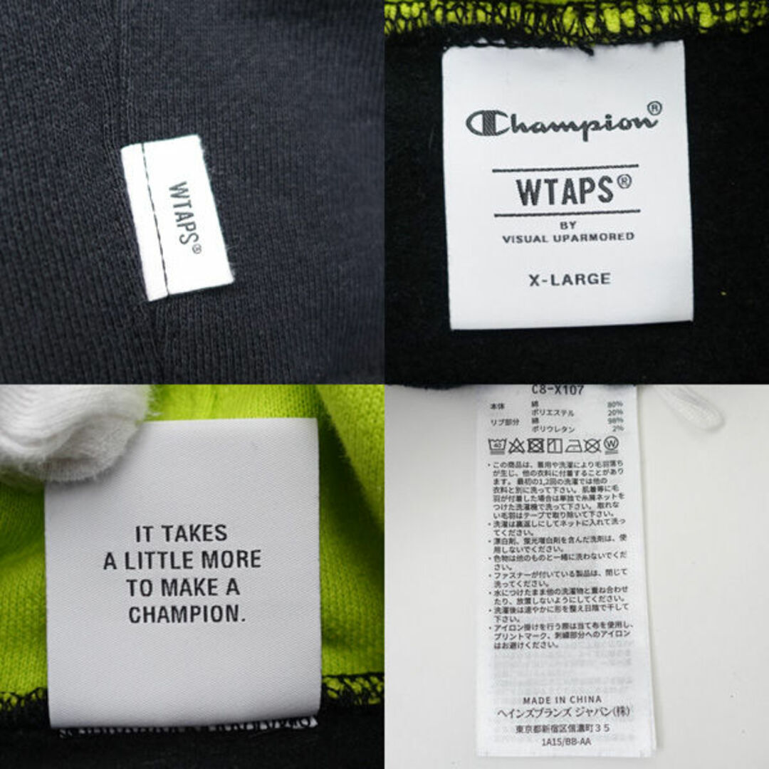 WTAPS x Champion Academy Hoodie Black Size XL C8-X107 Mens WTAPS x Champion Academy Hoodie Black Size XL C8-X107 Mens