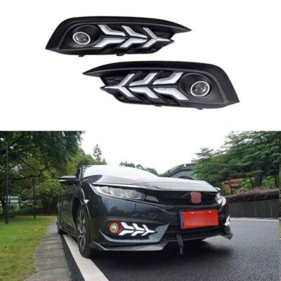 Day Running Light Angel Eyes Turn Light For Honda Civic 2016-2018 2Color Led DRL