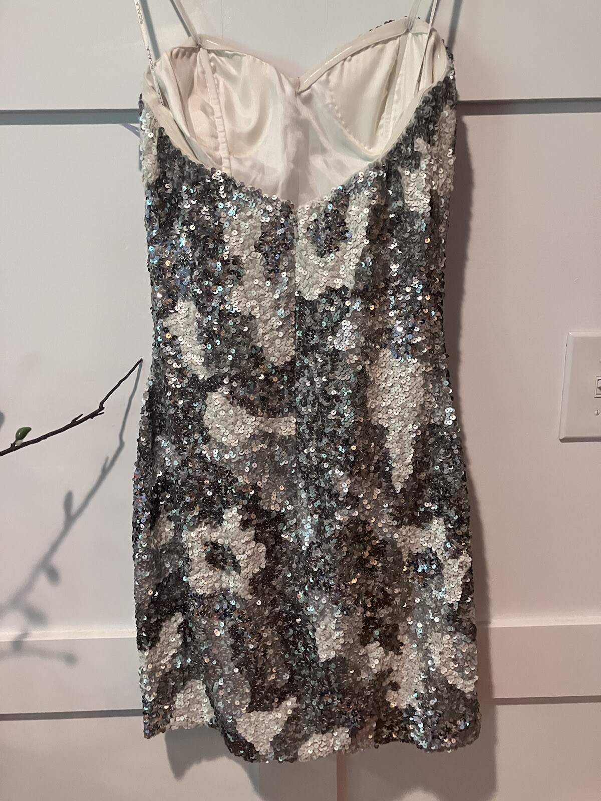 Scala Sequins & Silk Strapless Mini Cocktail Dres… - image 3