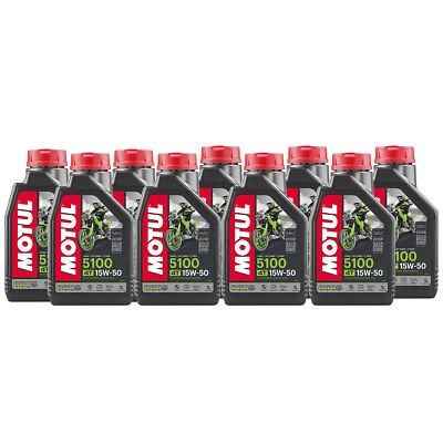 Motul 5100 4T 15W50 Technosynthese Ester 4-Stroke 9L Engine Motor Oil 9 x 1L