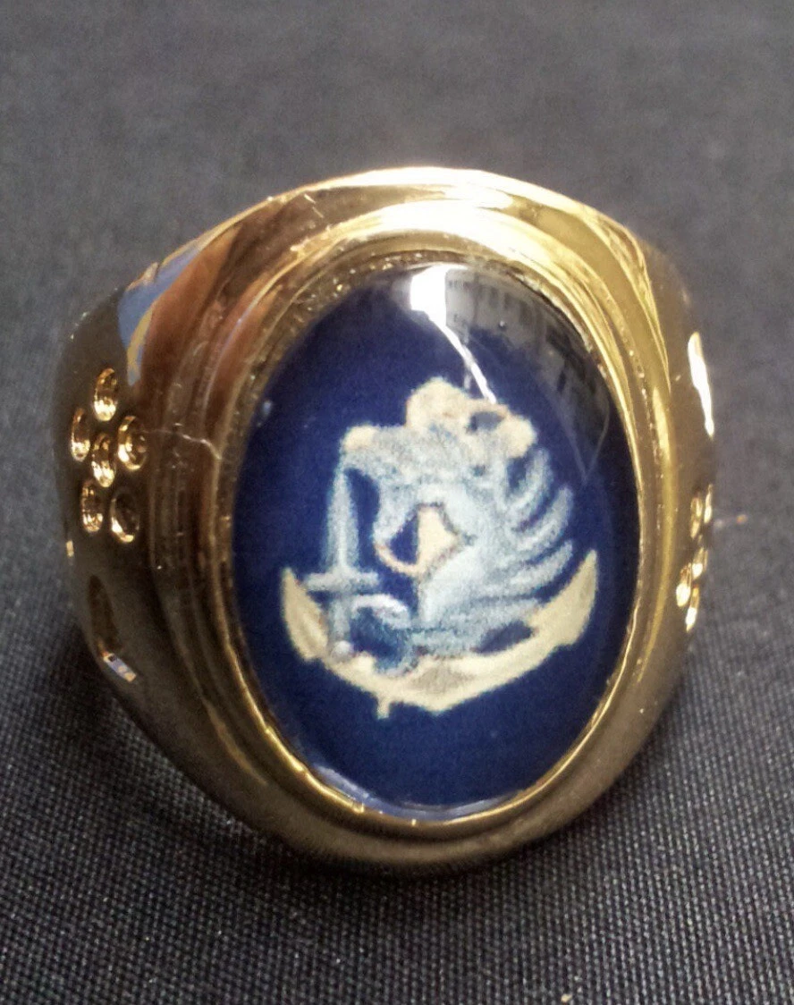 Grosse Bague Chevalière Métal Doré Lourde - Taille 64 - Style Parachutistes Coloniaux