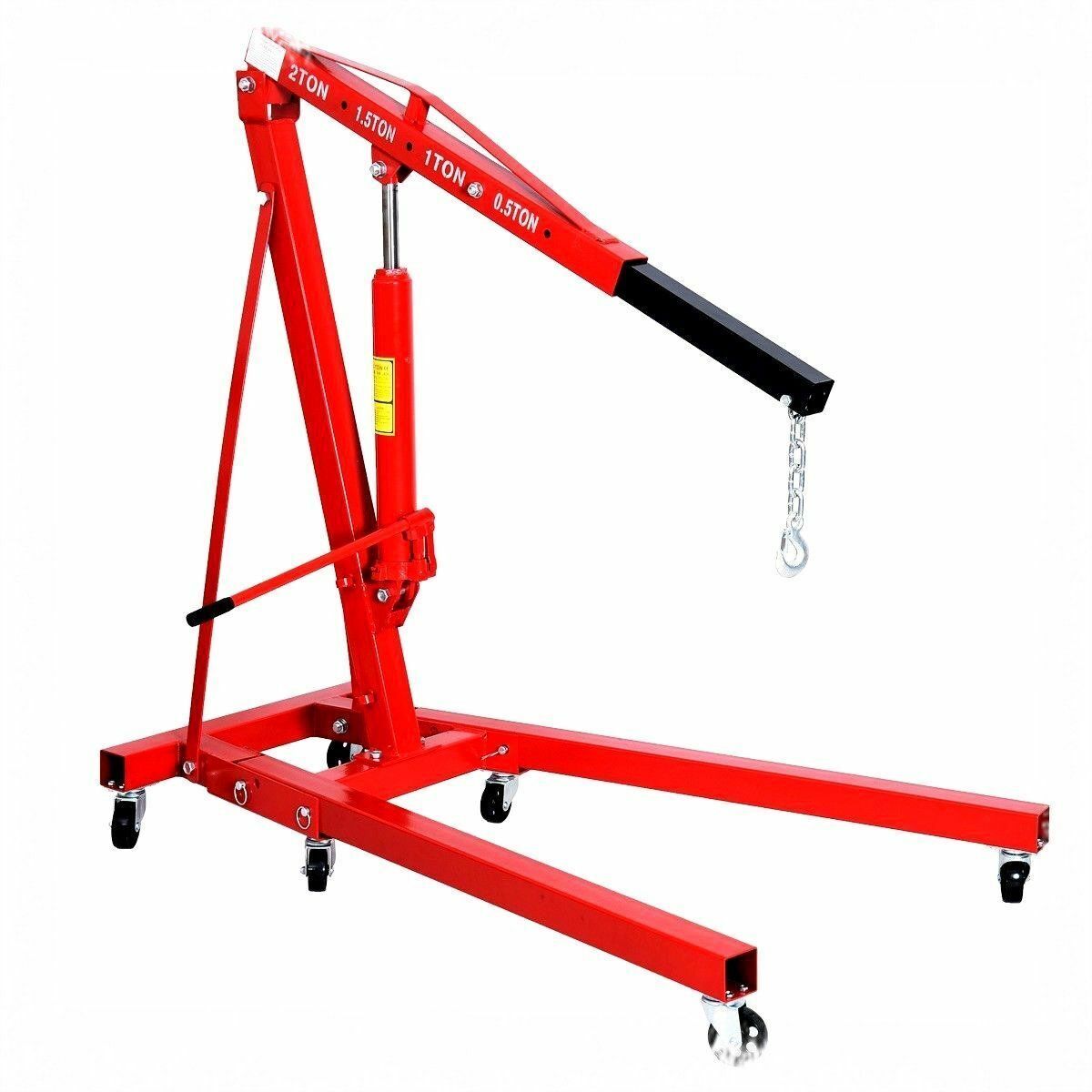 2 Ton Hydraulic Engine Crane Folding Hoist Stand Mobile Garage Lifter Workshop