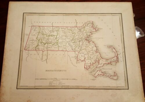 1860 Blackie MASSACHUSETTS Mapa stanu  - Zdjęcie 1 z 8