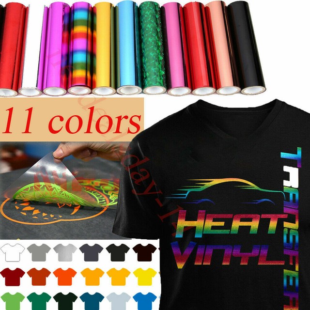 Heat Transfer Vinyl Iron-on HTV T-Shirt Textiles Cricut Film clothing11 Color 5M | eBay