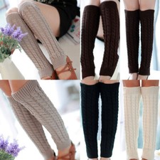Women Winter Warm Leg Warmers Knit Knitted Crochet Long Socks Boot Cuffs  