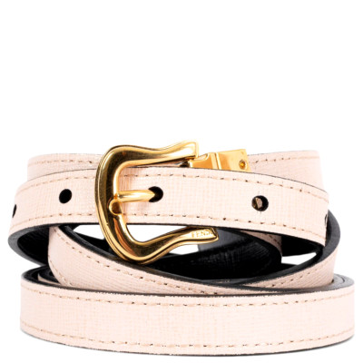 68851 auth FENDI pink black leather DOUBLE WRAP REVERSIBLE  display picture 2