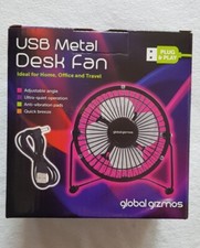 USB Metal Desk Fan Idea for home, office and travel cable 1.2m, Black 4" 2.5w-5v