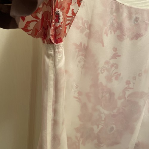 Neiman Marcus 100% Silk Charmeuse Ivory/Multi Floral Print A Line Dress Size 12 - Picture 14 of 16