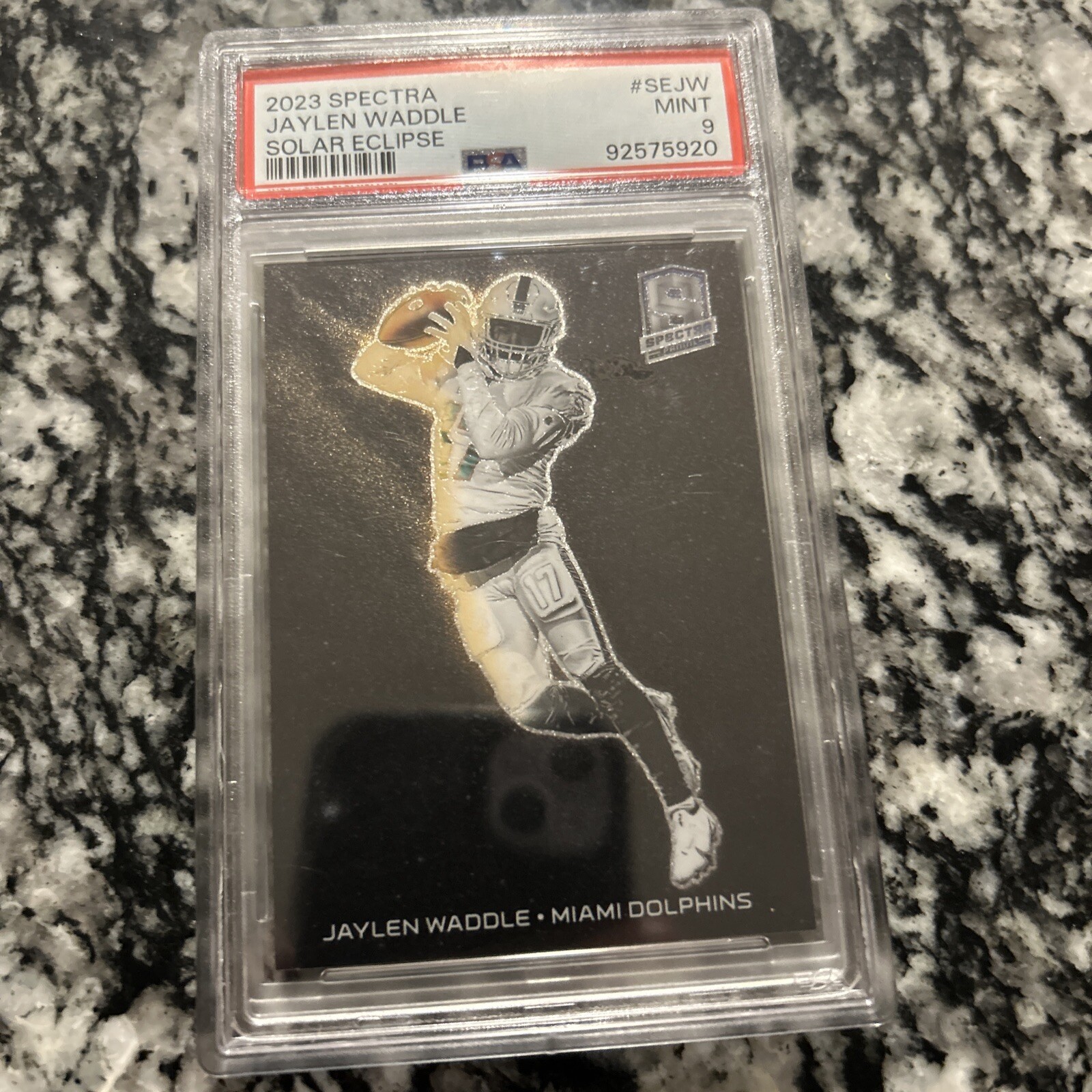 2023 NFL Panini Spectra Solar Eclipse Jaylen Waddle Psa 9