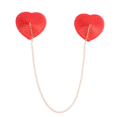 Nippies Nippies Nippies Nippelabdeckungen selbstklebend rote Herzen rote Strass Kette Original