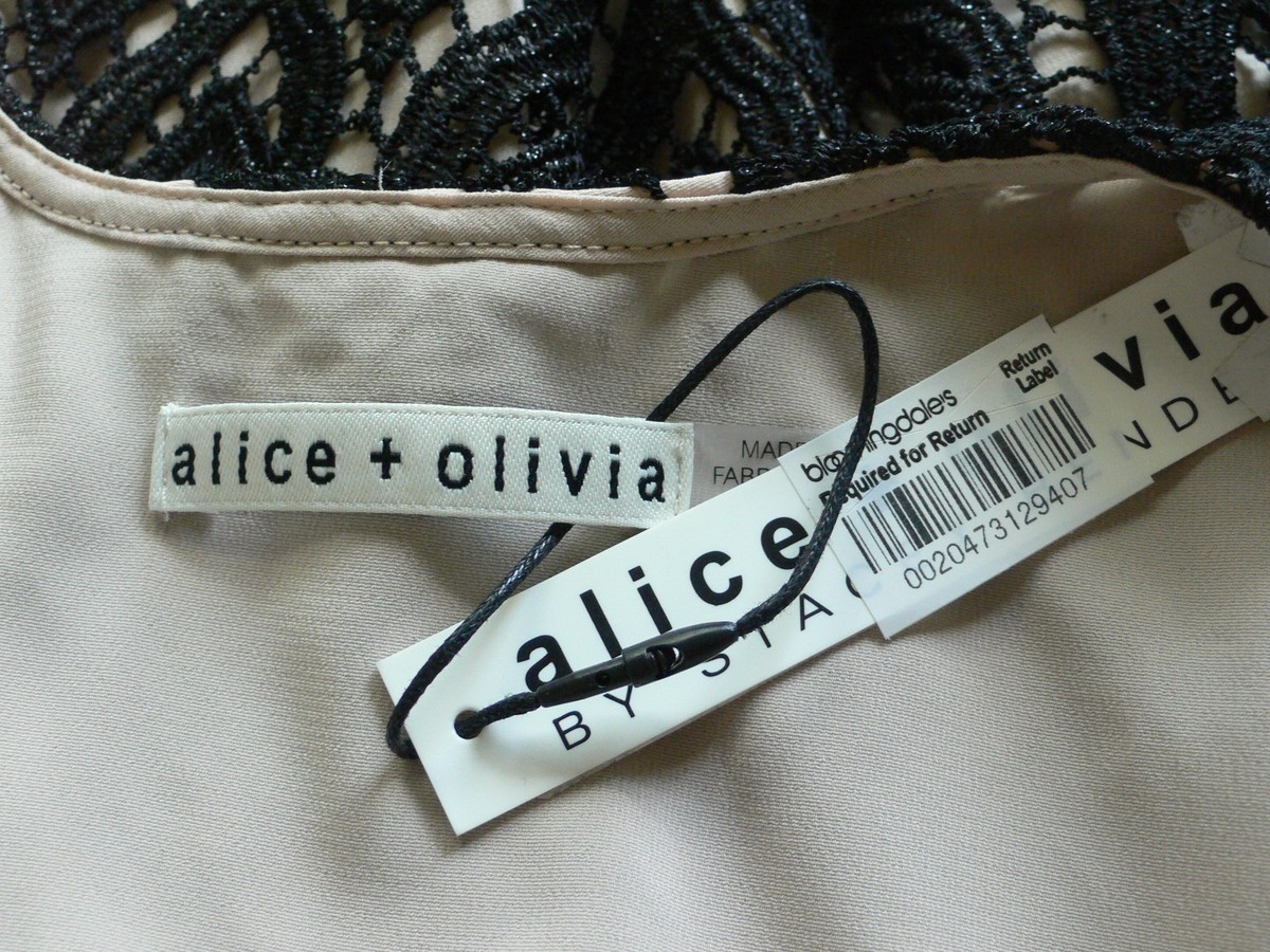 Robe Noire Alice & Olivia Emmie - Dentelle Nude, Taille M, Neuve Avec étiquette (valeur 330€)