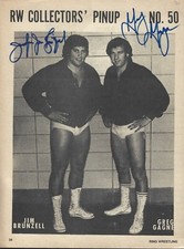M3808  Greg Gagne Jim Brunzell signed vintage Wrestling Magazine Page w/COA