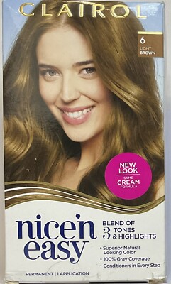 Clairol Nice 'n Easy Permanent Hair Color #6 LIGHT BROWN 