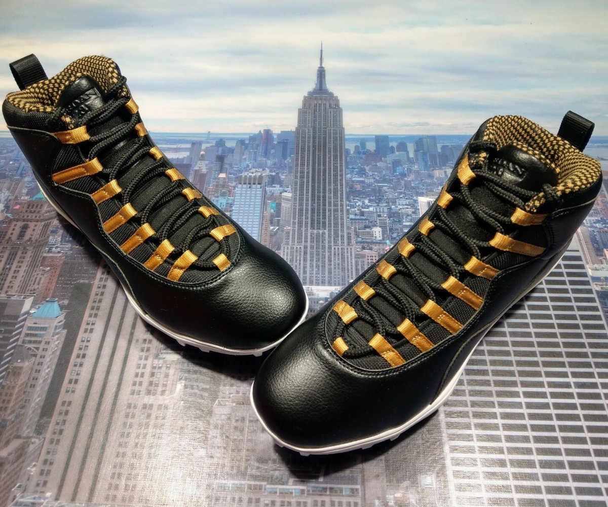 Nike Air Jordan X 10 Retro Mid TD Football Cleat Black Men Nike Air Jordan X 10 Retro Mid TD Football Cleat Black Men