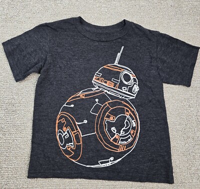 Star Wars Youth XS BB-8 Graphic T-Shirt Short Sleeve Gray Robot Space Unisex