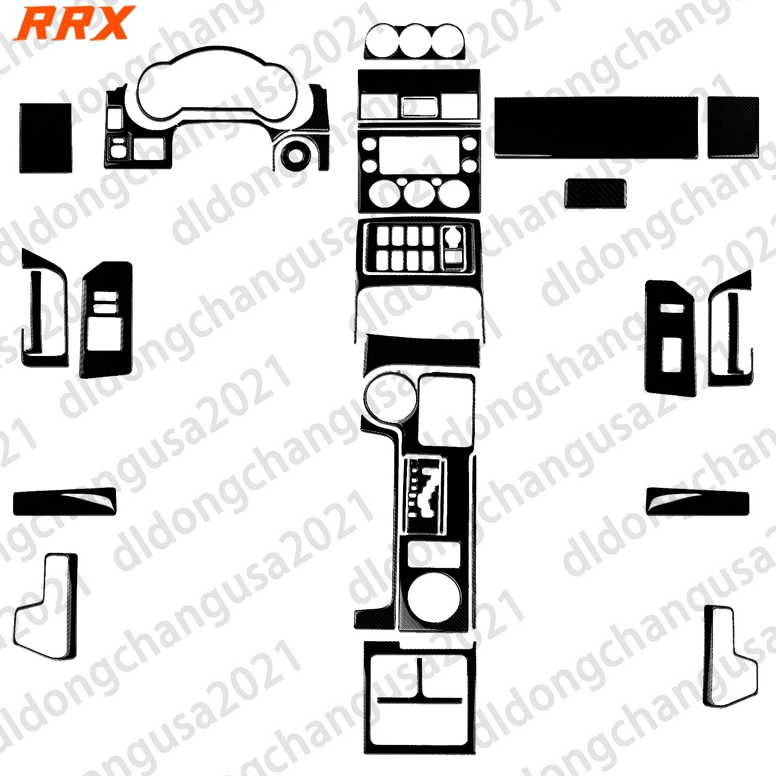 40Pcs Glossy Piano Black Kits Full Interior Trim Set For Toyota FJ Cruiser 07-21