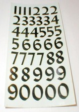 Black Slot Car Racing Numbers Decals Russkit 7121 NOS 1960s Complete Sheet NOS