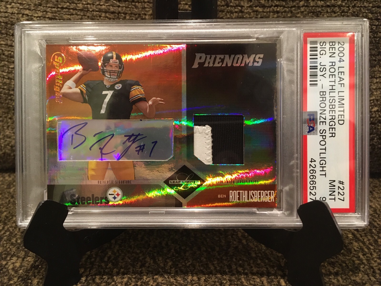 Ben Roethlisberger Leaf Limited #227 Signed Jersey-Bronze Spotlight