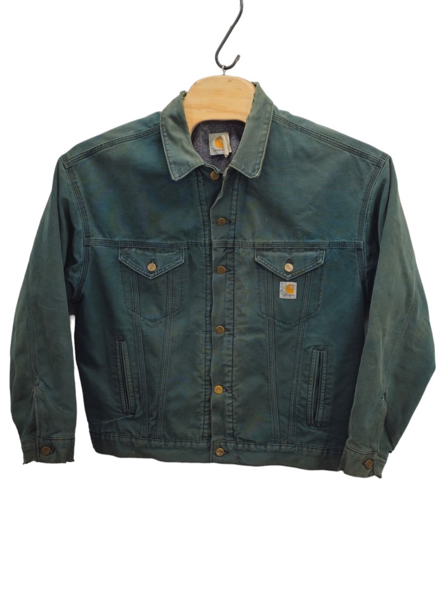 VTG Carhartt Blanket Lined Duck Jacket L/XL Faded Distressed USA