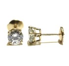 EGL 14k yellow gold 1 .85ct clarity enhanced round diamond stud earrings — photo 4