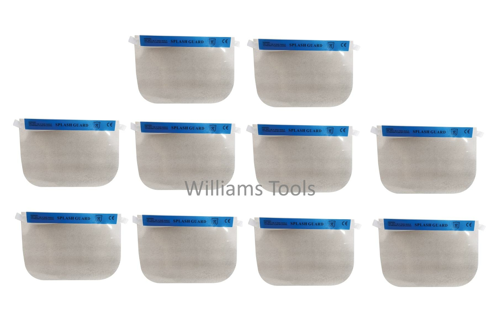 Pack of 10 Scan Face Shield Visor Clear Protection Mask PPE Over Glasses