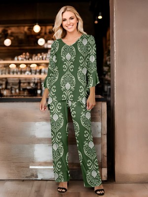 Bon Apple Tea Women's 2 Piece Set - Bell Sleeve Top and Pants