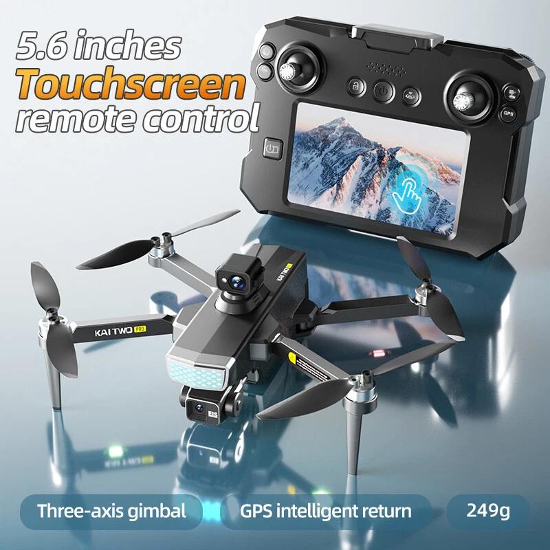 GPS Return Three Axis Gimbal 5.6" Remote Control Screen EIS HD Camera Drone - Image 3 of 4
