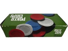 Vintage 1950s Interlocking Poker Chips Set Box Retro Casino Game Pieces Plastic