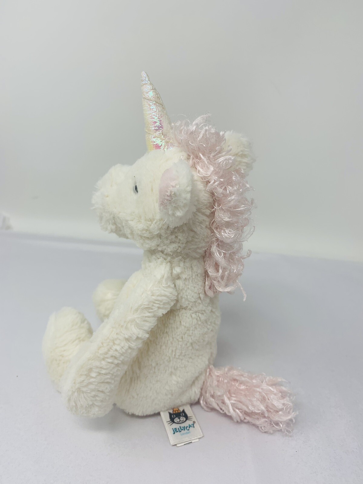 JELLYCAT Plush Small Bashful Unicorn White Pink Stuffed Animal Toy Soft