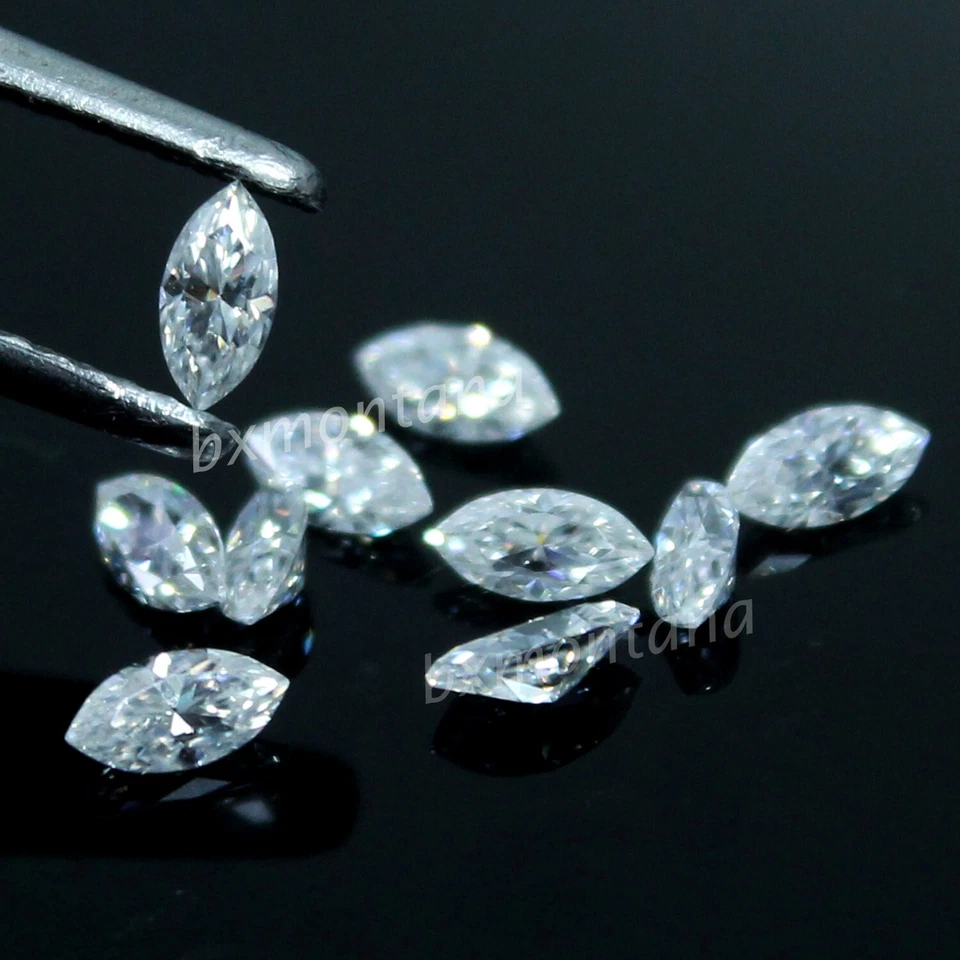 10 Pcs Natural Certified D Color VVS1 Excellent 2.5x4 MM Marquise White Diamond - Image 2 of 4